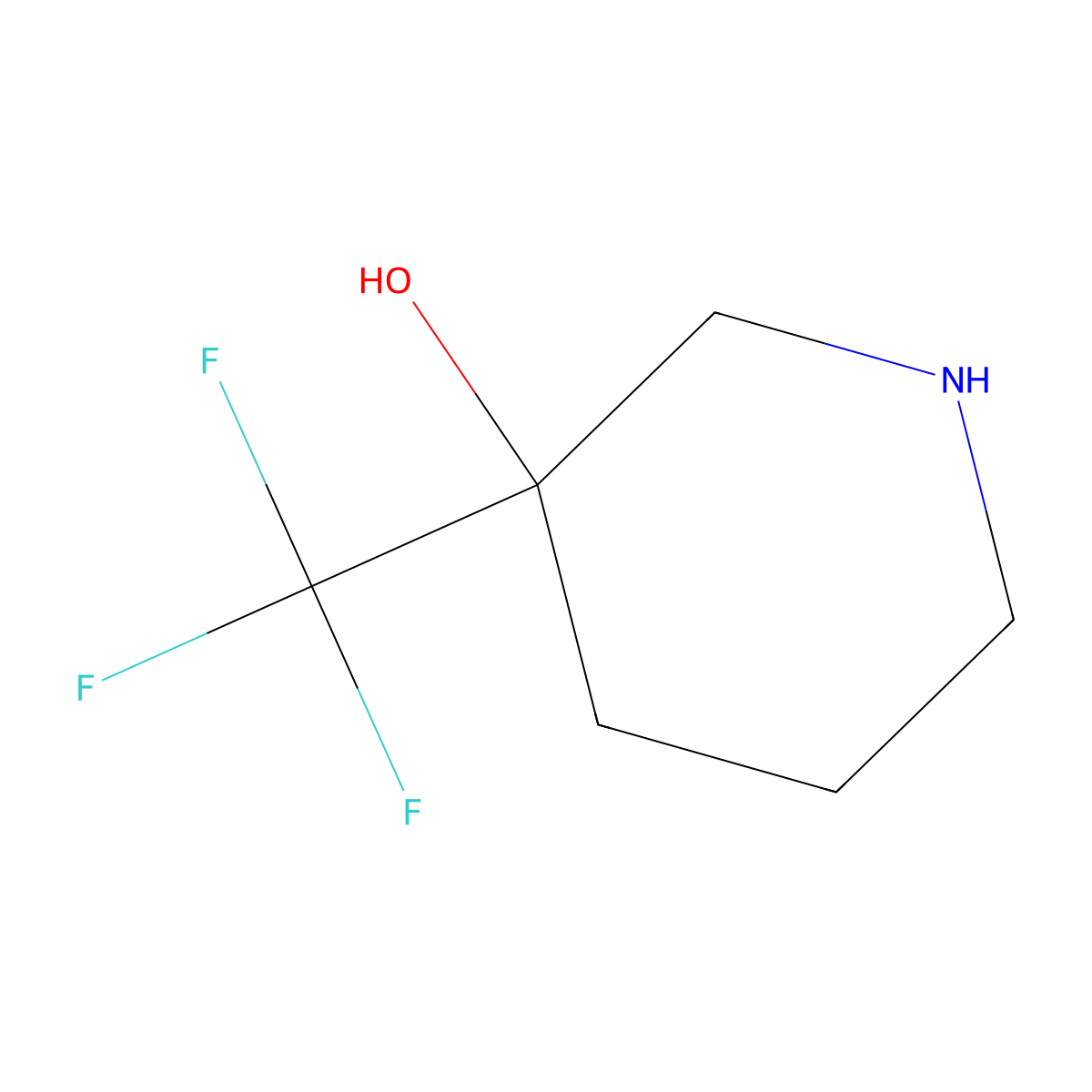 3-(Trifluoromethyl)piperidin-3-ol molecular structure, CAS 1052713-79-7