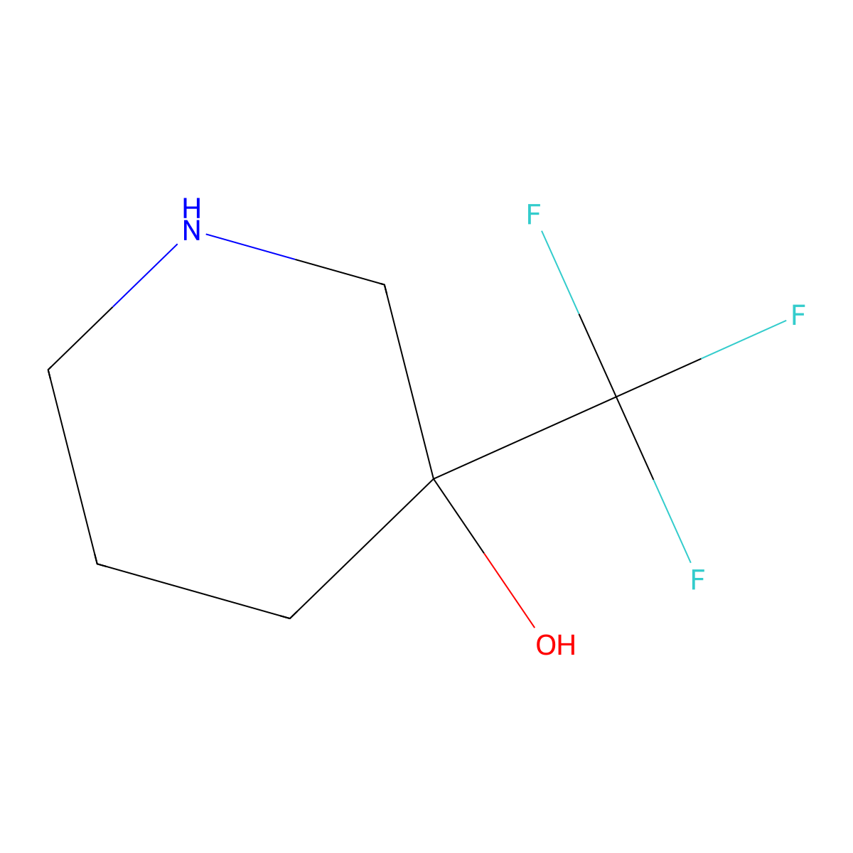 3-(Trifluoromethyl)piperidin-3-ol molecular structure, CAS 1052713-79-7