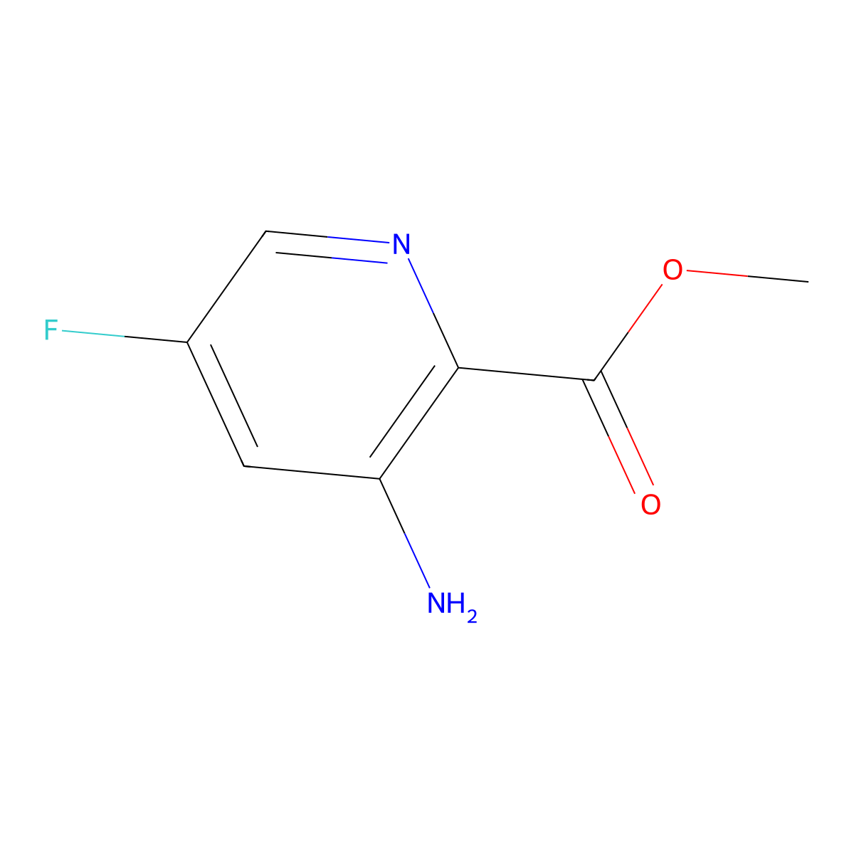 Methyl 3-amino-5-fluoropicolinate molecular structure, CAS 1052714-11-0