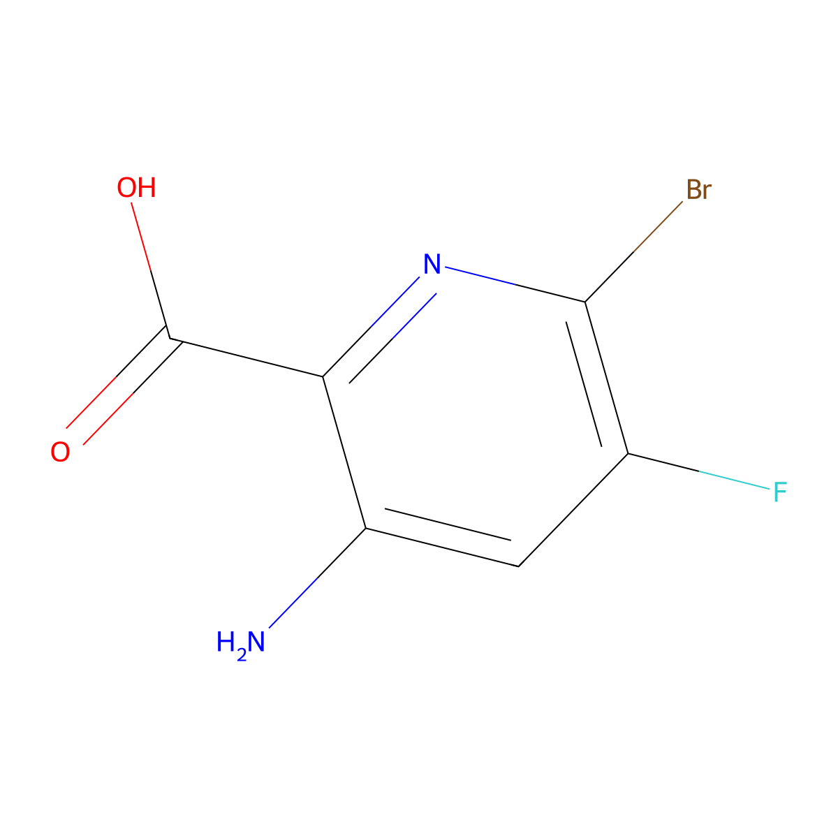 3-Amino-6-bromo-5-fluoropicolinic acid molecular structure, CAS 1052714-14-3