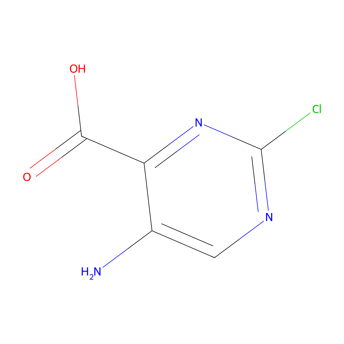 5-Amino-2-chloropyrimidine-4-carboxylic acid molecular structure, CAS 1052714-41-6