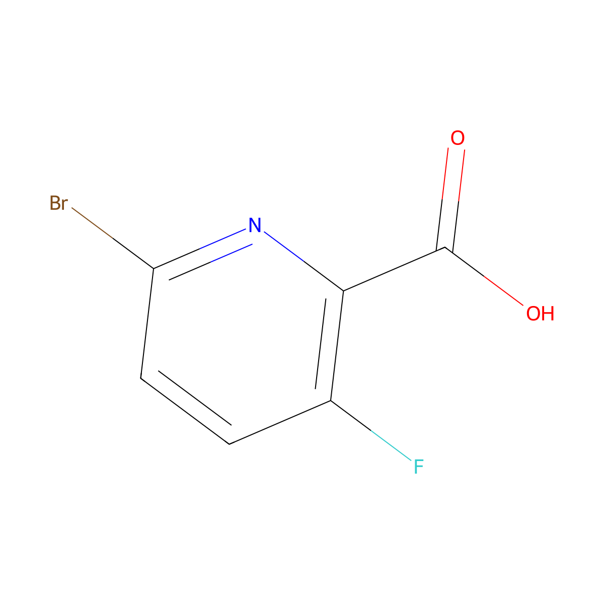 6-Bromo-3-fluoropyridine-2-carboxylic acid molecular structure, CAS 1052714-48-3