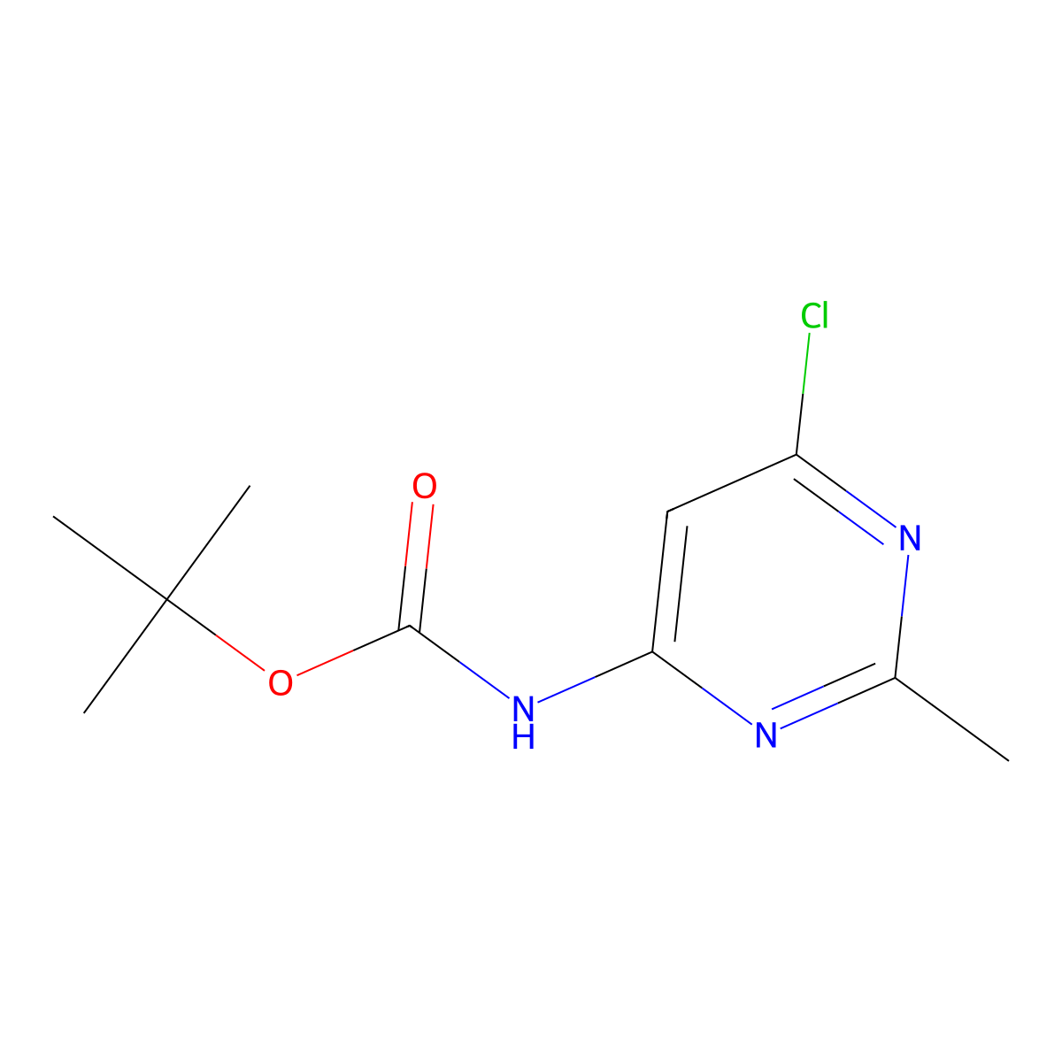 tert-Butyl (6-chloro-2-methylpyrimidin-4-yl)carbamate molecular structure, CAS 1052714-57-4