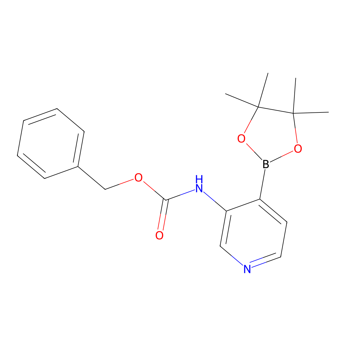 Benzyl (4-(4,4,5,5-tetramethyl-1,3,2-dioxaborolan-2-yl)pyridin-3-yl)carbamate molecular structure, CAS 1052714-63-2