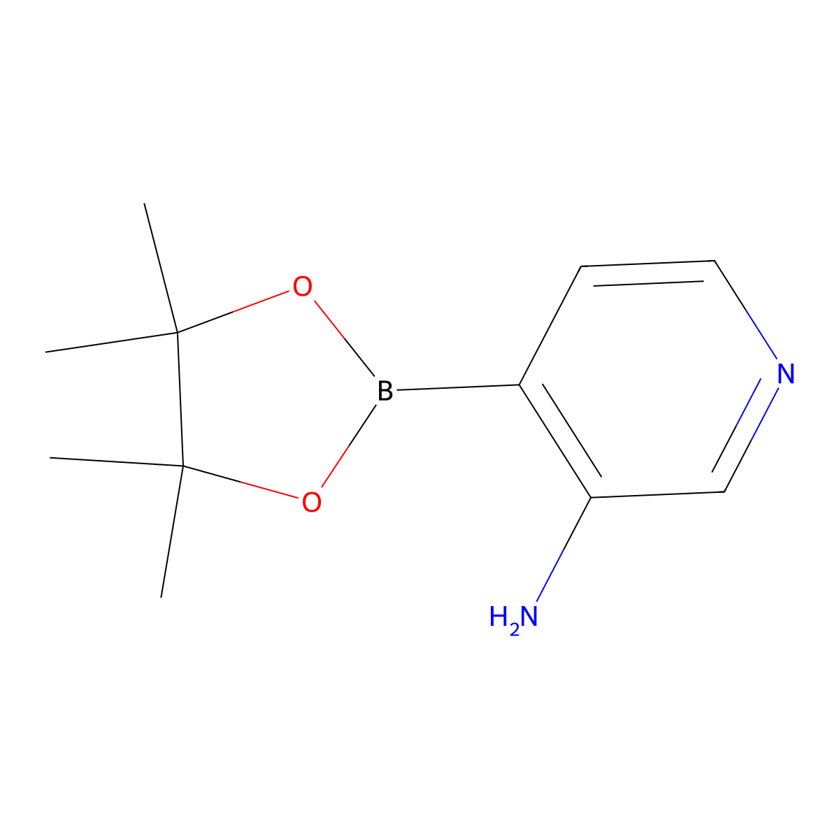 4-(4,4,5,5-Tetramethyl-1,3,2-dioxaborolan-2-yl)pyridin-3-amine molecular structure, CAS 1052714-68-7