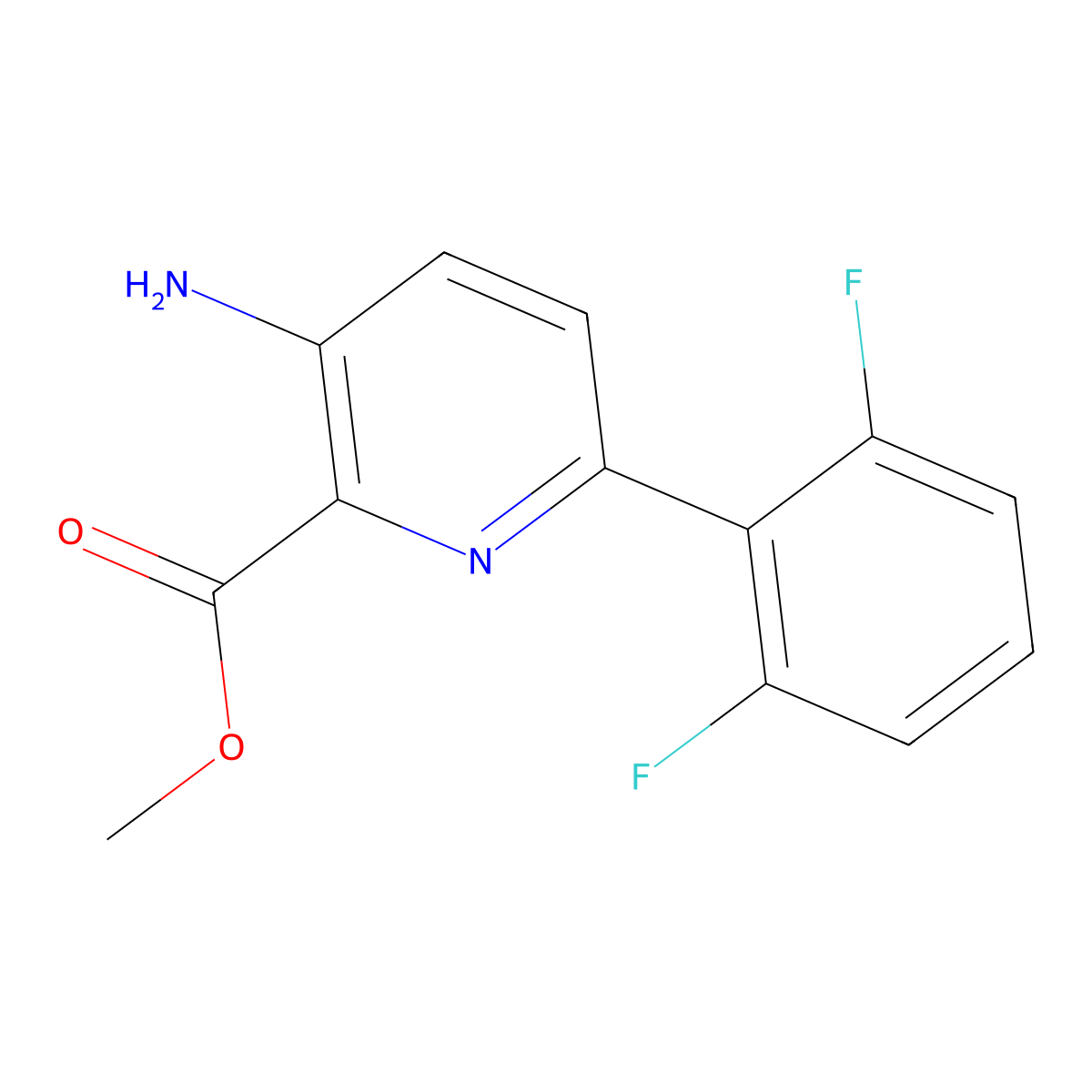 Methyl 3-amino-6-(2,6-difluorophenyl)picolinate molecular structure, CAS 1052714-87-0