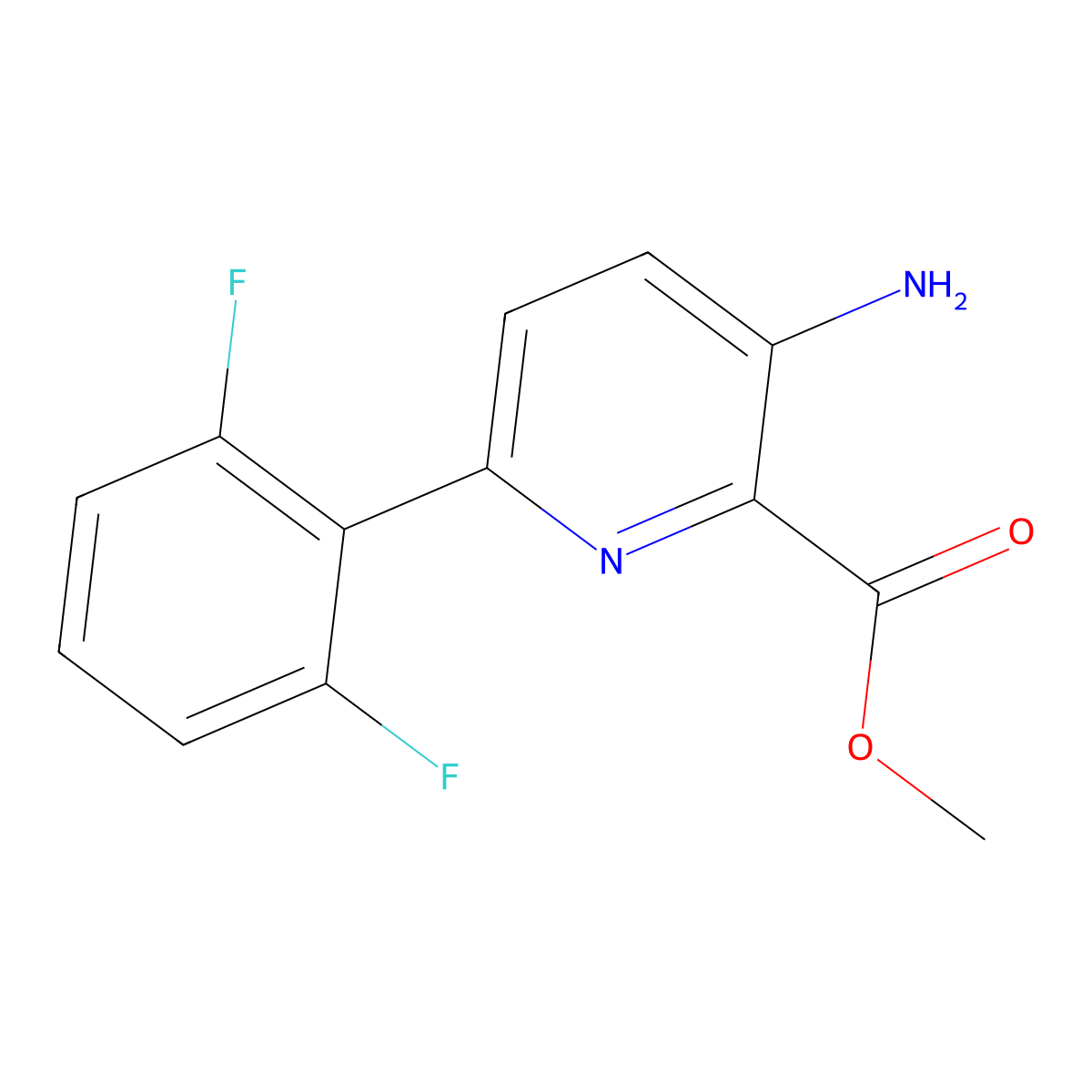 Methyl 3-amino-6-(2,6-difluorophenyl)picolinate molecular structure, CAS 1052714-87-0