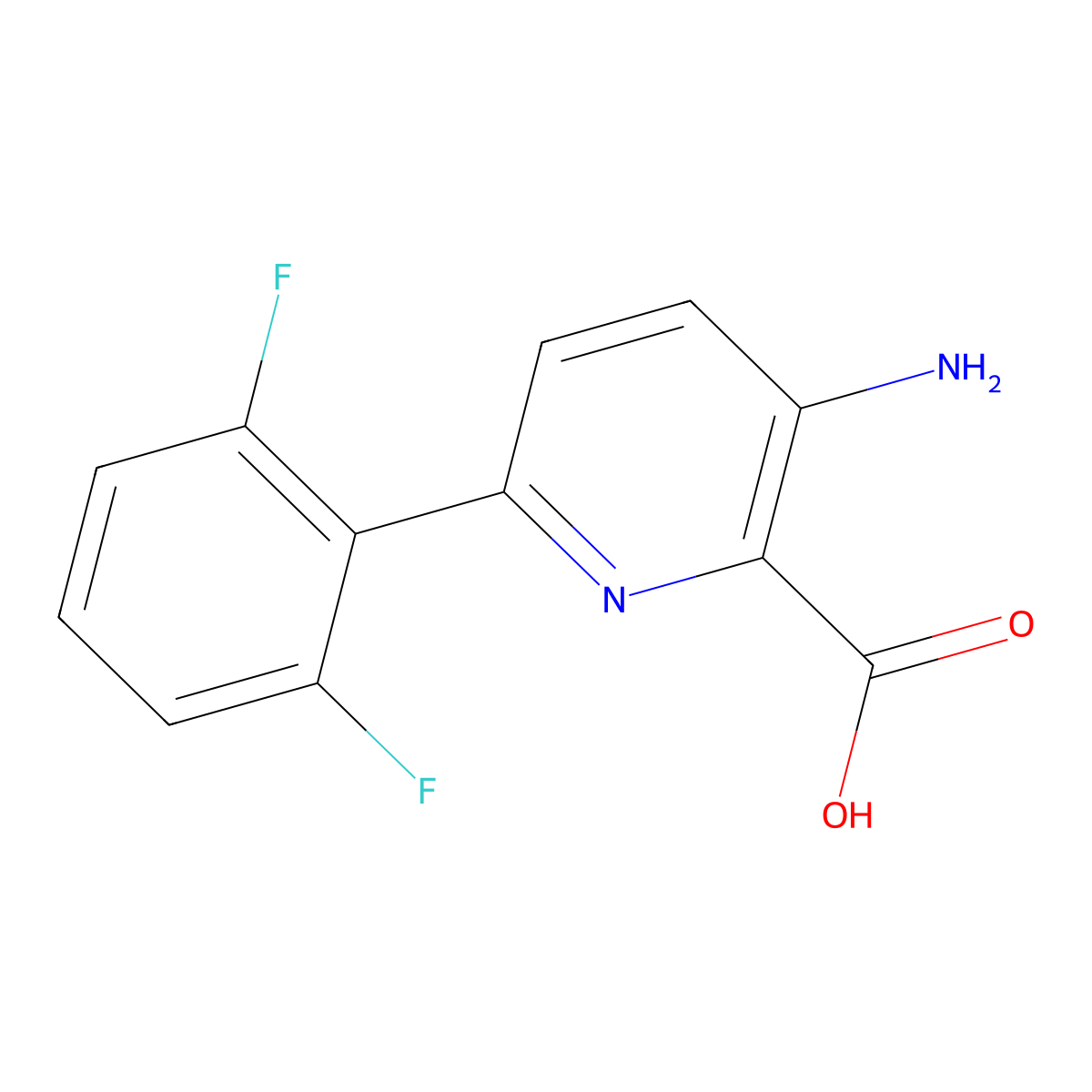 3-Amino-6-(2,6-difluorophenyl)picolinic acid molecular structure, CAS 1052714-89-2