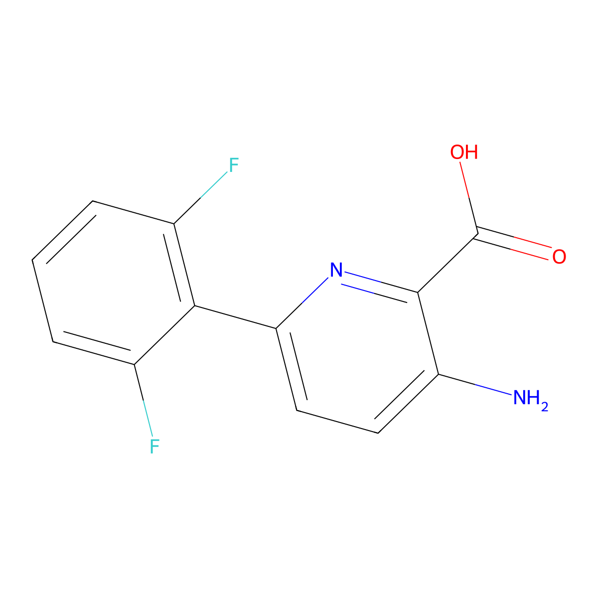 3-Amino-6-(2,6-difluorophenyl)picolinic acid molecular structure, CAS 1052714-89-2