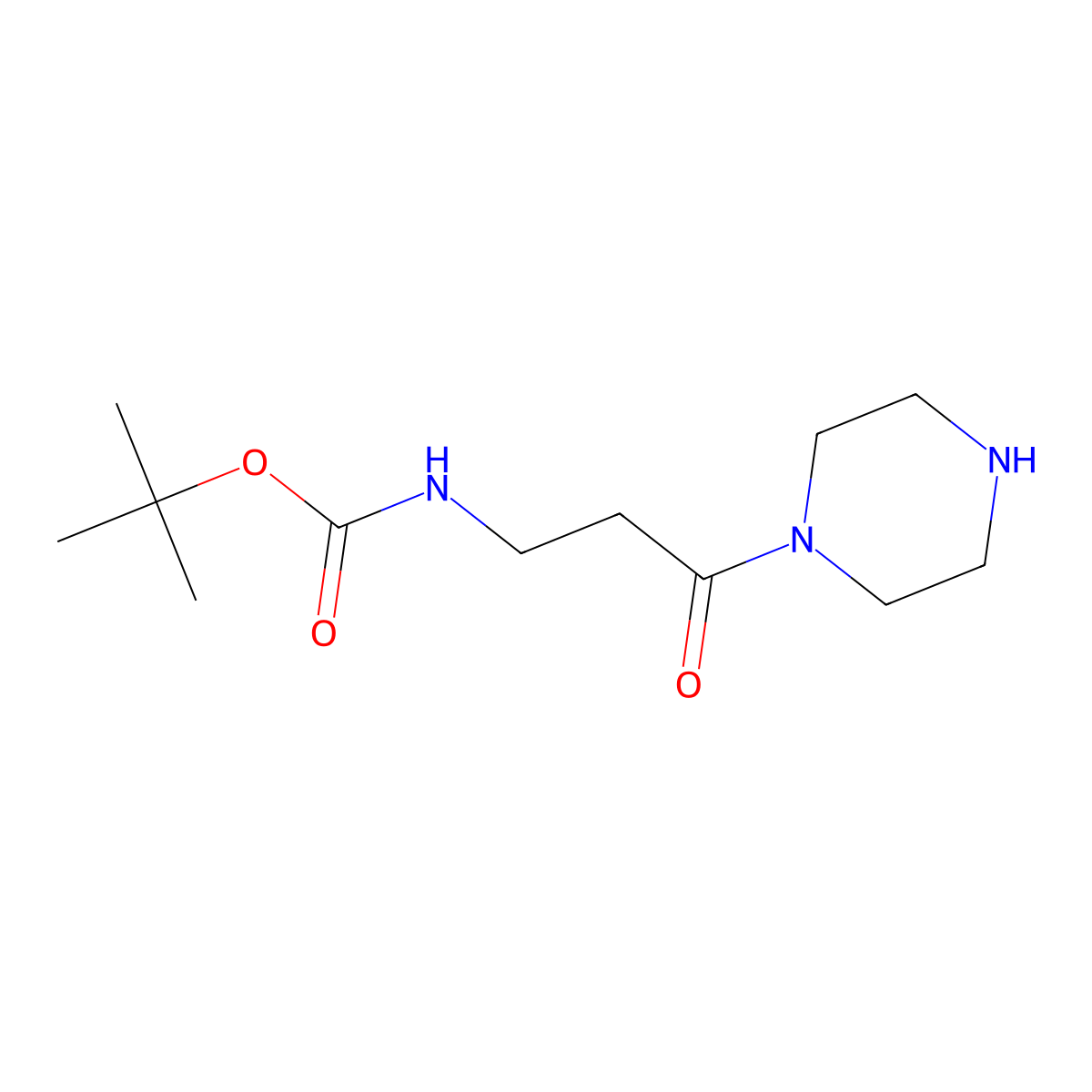 tert-butyl N-[3-oxo-3-(piperazin-1-yl)propyl]carbamate molecular structure, CAS 1052715-64-6