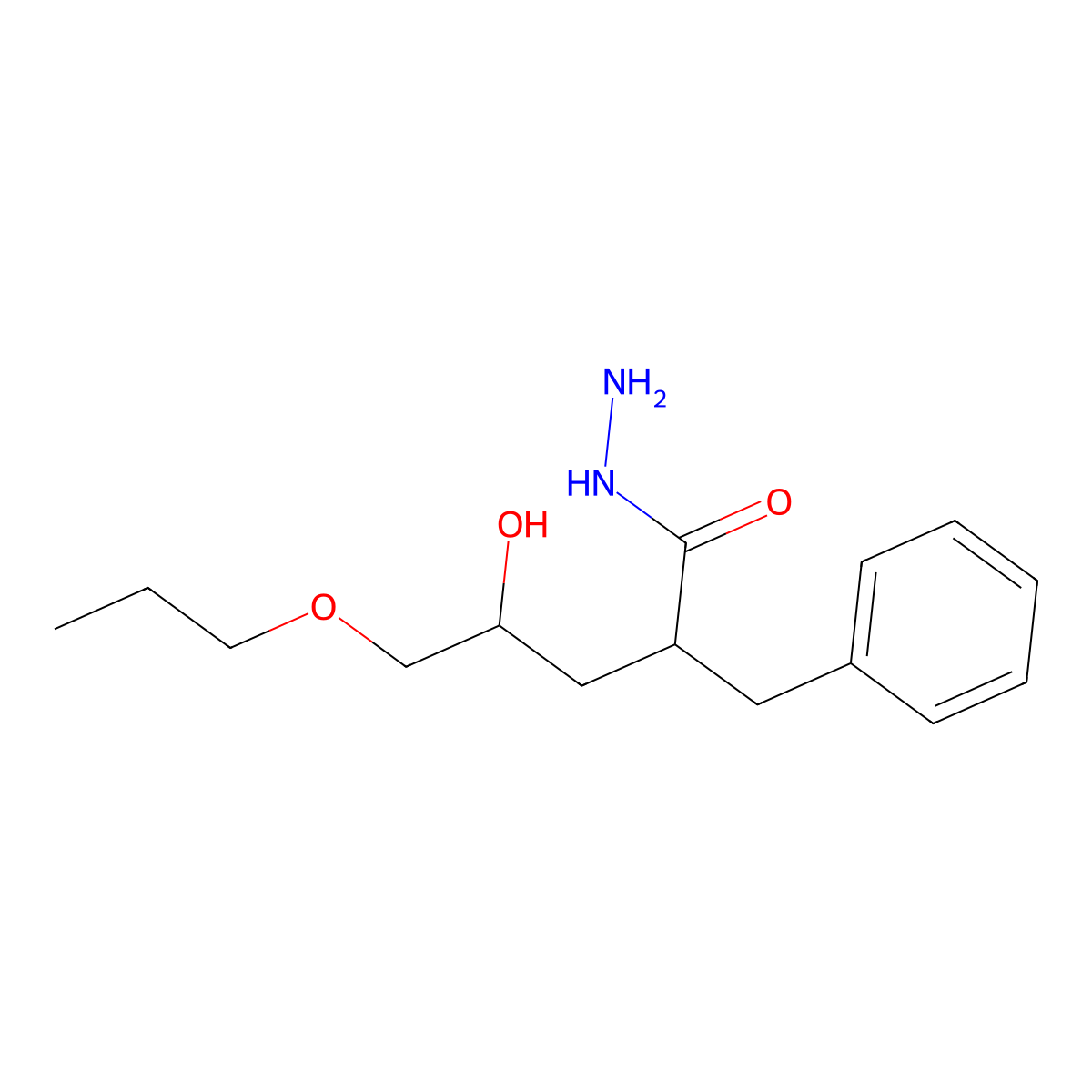 2-Benzyl-4-hydroxy-5-propoxypentanehydrazide molecular structure, CAS 105273-75-4
