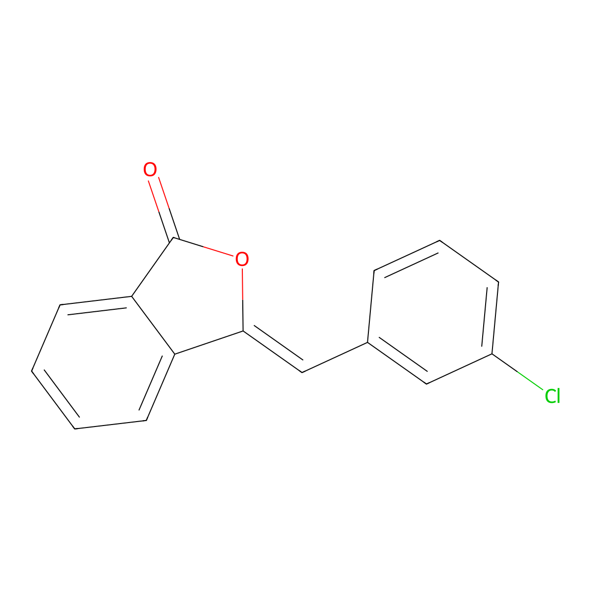 (E)-3-(3-Chlorobenzylidene)isobenzofuran-1(3H)-one molecular structure, CAS 105279-24-1