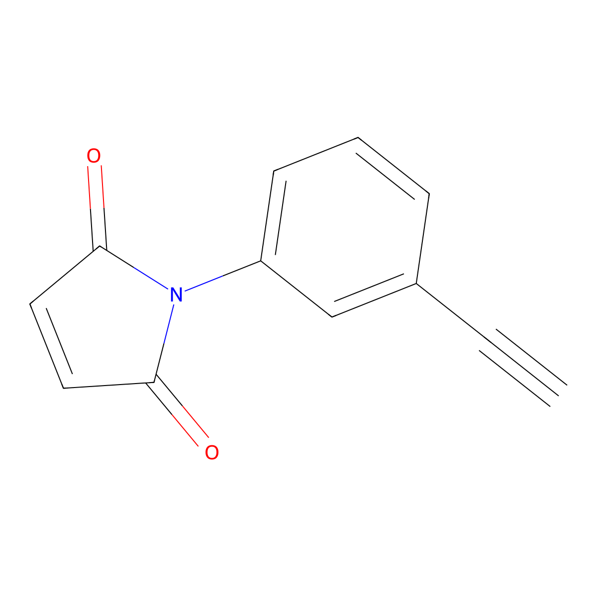 1H-Pyrrole-2,5-dione, 1-(3-ethynylphenyl)- molecular structure, CAS 105280-01-1