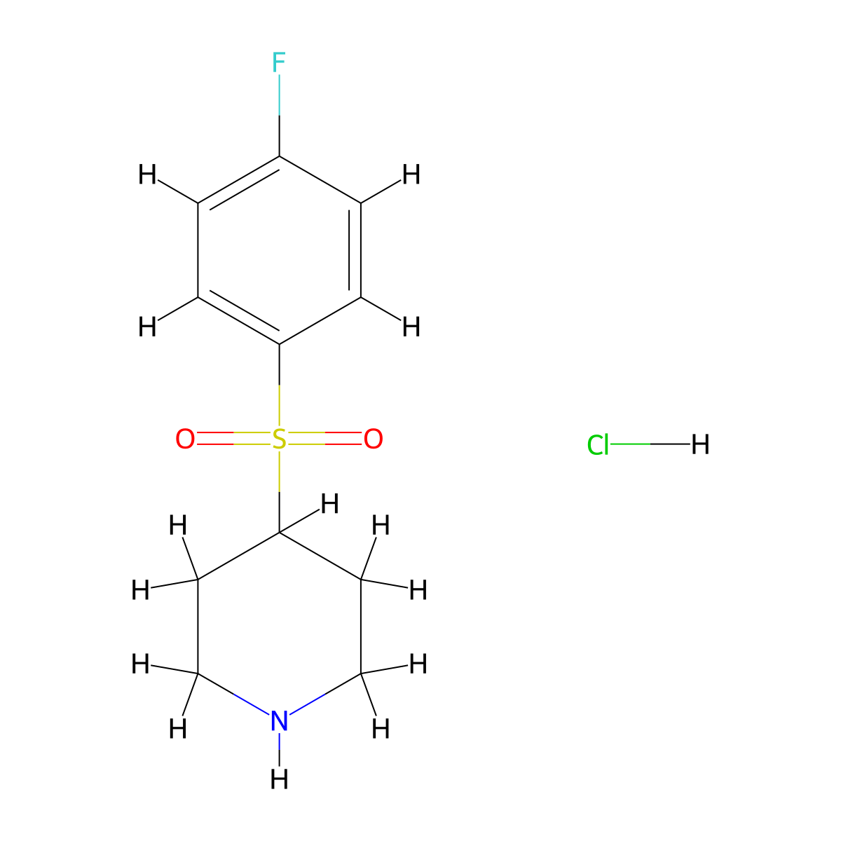 4-((4-Fluorophenyl)sulfonyl)piperidine hydrochloride molecular structure, CAS 105283-71-4