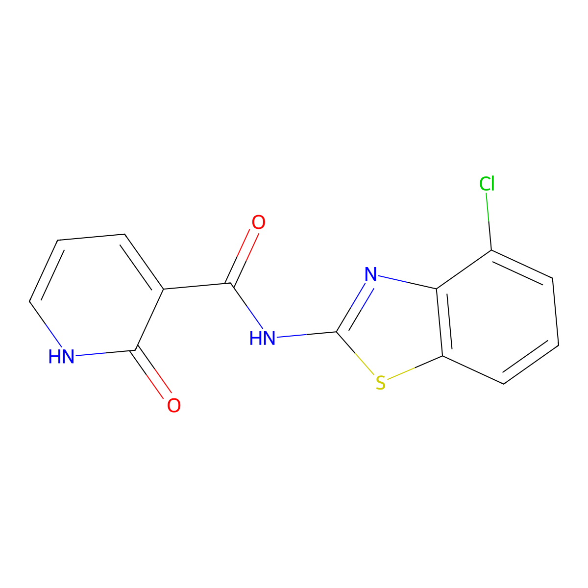 N-(4-chloro-1,3-benzothiazol-2-yl)-2-oxo-1H-pyridine-3-carboxamide molecular structure, CAS 105292-00-0