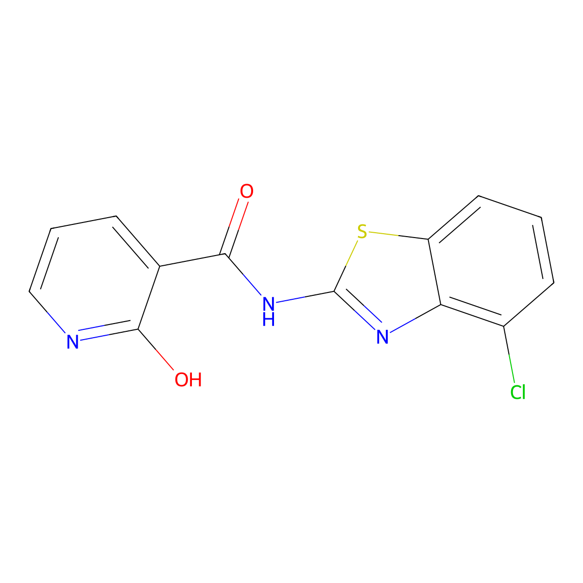 N-(4-chloro-1,3-benzothiazol-2-yl)-2-oxo-1H-pyridine-3-carboxamide molecular structure, CAS 105292-00-0