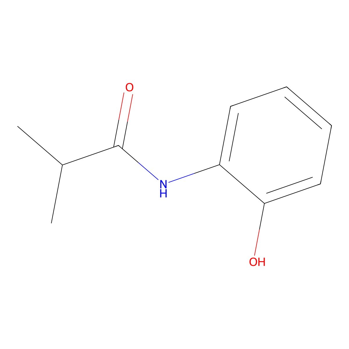 N-(2-hydroxyphenyl)-2-methylpropanamide molecular structure, CAS 105294-80-2