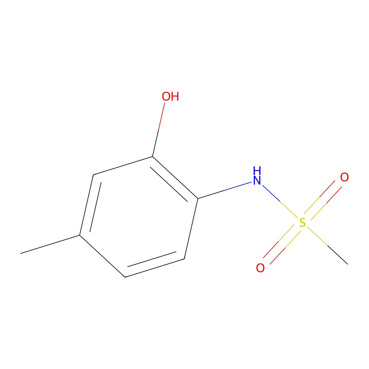 N-(2-hydroxy-4-methylphenyl)methanesulfonamide molecular structure, CAS 105295-41-8