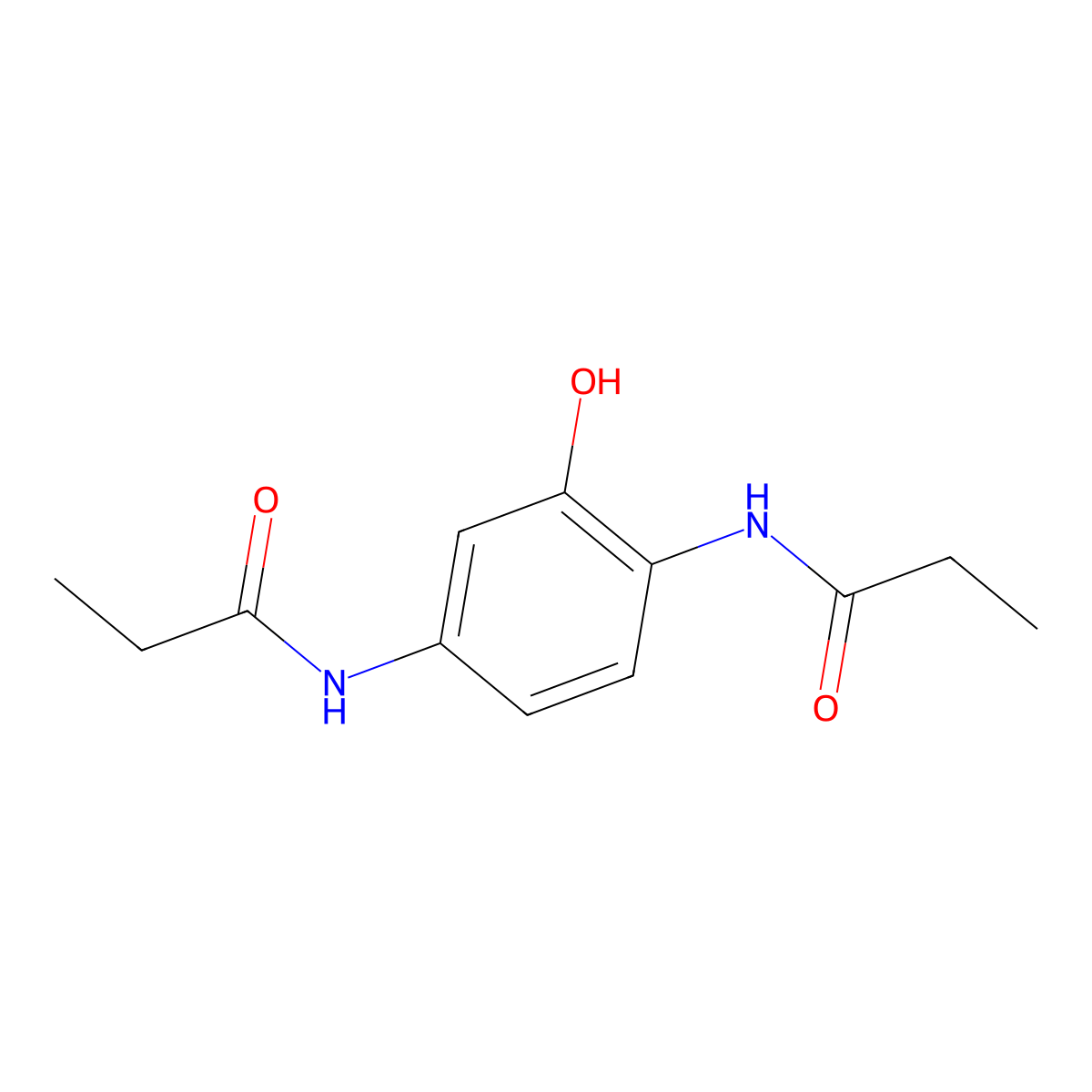 N-[3-hydroxy-4-(propanoylamino)phenyl]propanamide molecular structure, CAS 105298-86-0