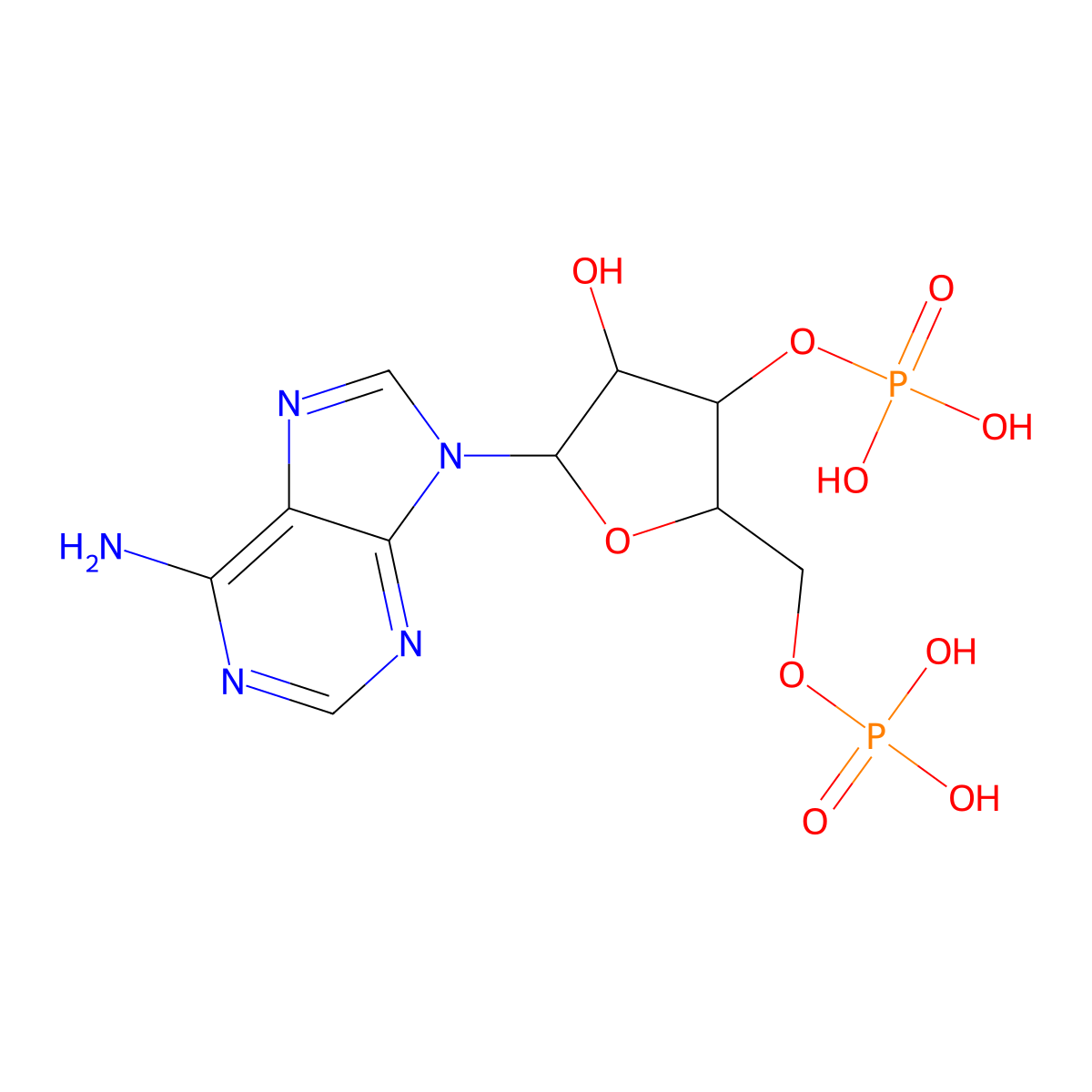 Adenosine 3',5'-diphosphate molecular structure, CAS 1053-73-2