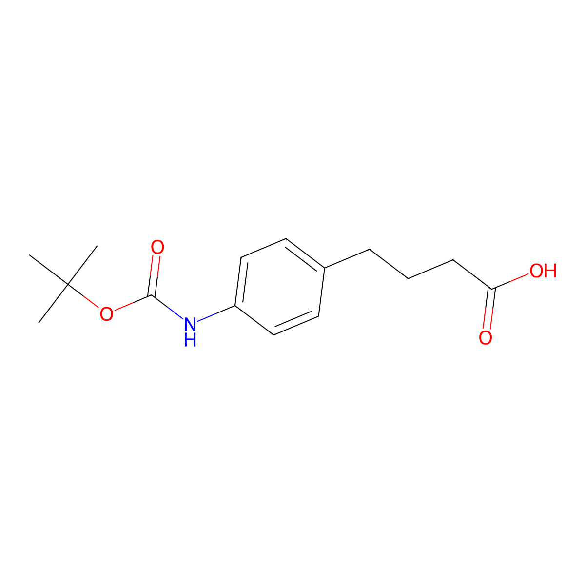 4-(4-((tert-Butoxycarbonyl)amino)phenyl)butanoic acid molecular structure, CAS 105300-90-1