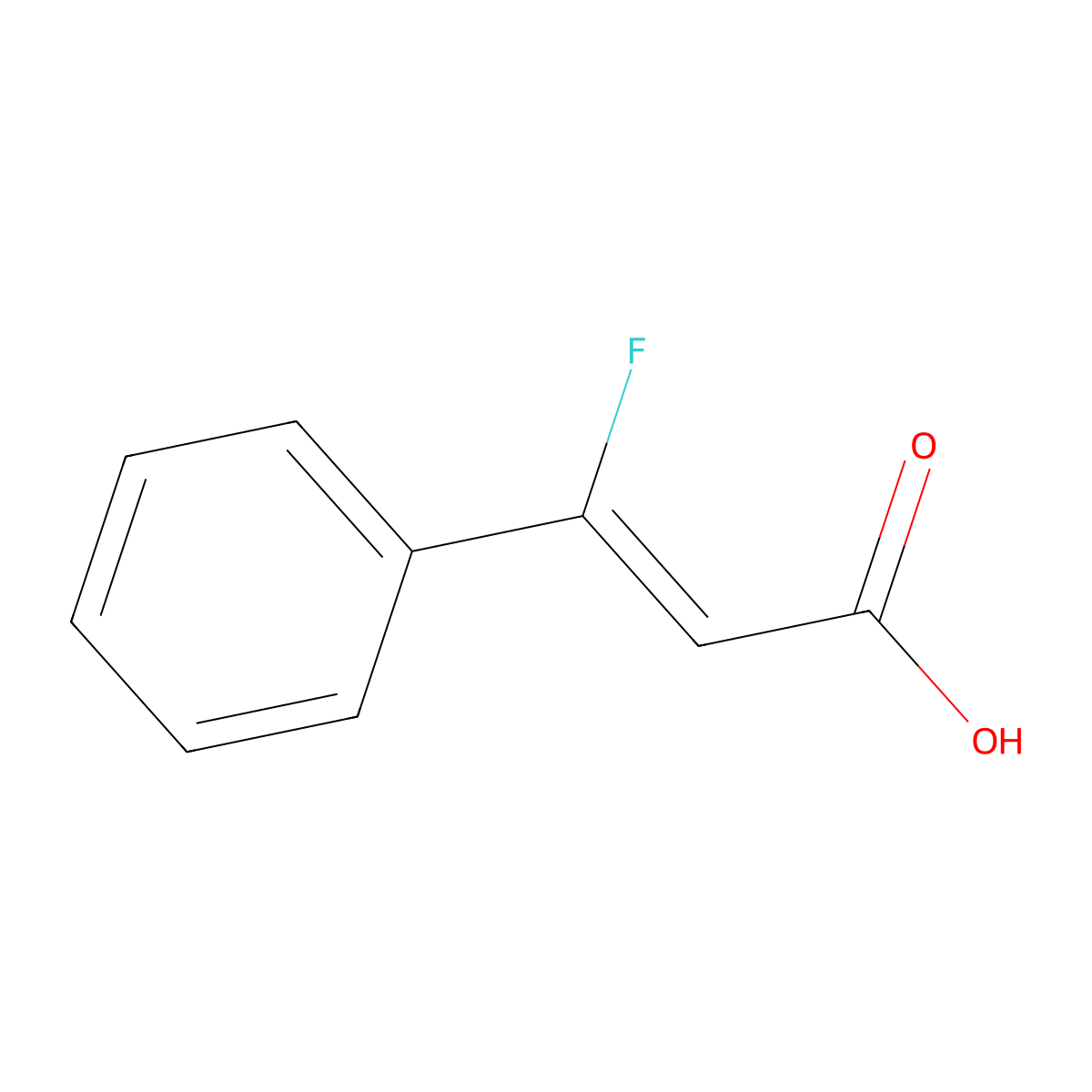 3-Fluoro-3-phenylprop-2-enoic acid molecular structure, CAS 105304-70-9
