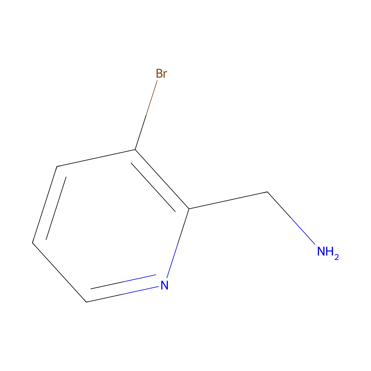 (3-Bromopyridin-2-yl)methanamine molecular structure, CAS 1053053-92-1