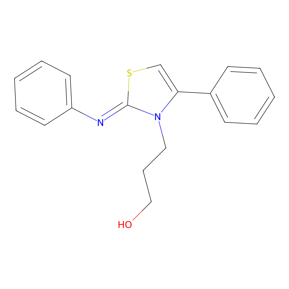 3-(4-Phenyl-2-phenylimino-1,3-thiazol-3-yl)propan-1-ol molecular structure, CAS 1053058-25-5