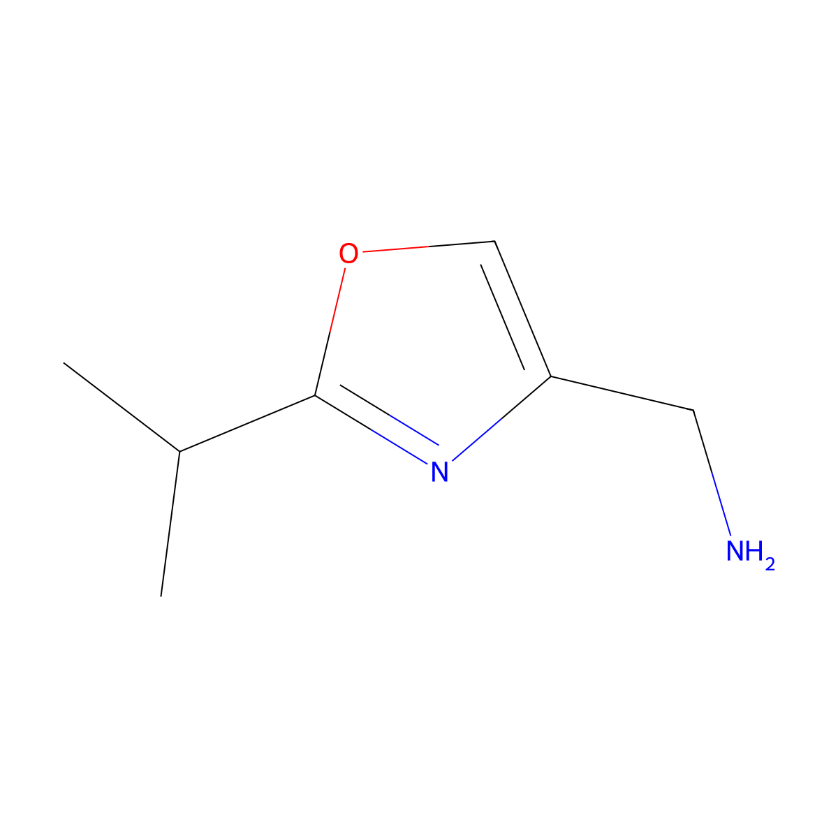 [2-(Propan-2-yl)-1,3-oxazol-4-yl]methanamine molecular structure, CAS 1053059-18-9