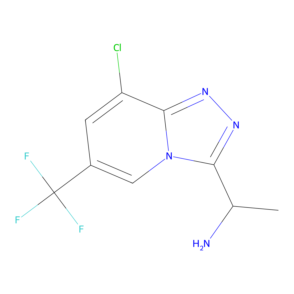 (1S)-1-[8-Chloro-6-(trifluoromethyl)-[1,2,4]triazolo[4,3-a]pyridin-3-yl]ethan-1-amine molecular structure, CAS 1053059-45-2