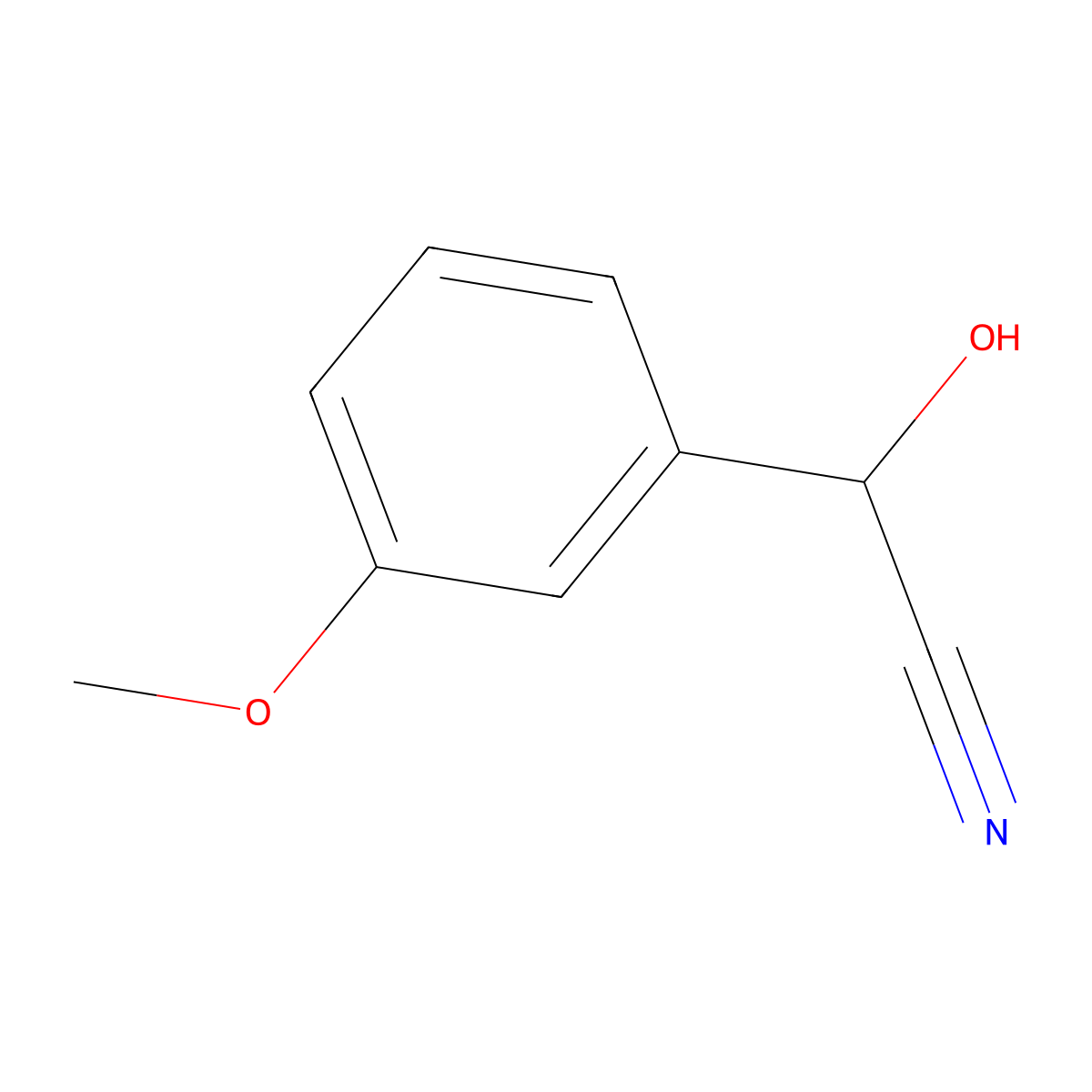 (2S)-2-hydroxy-2-(3-methoxyphenyl)acetonitrile molecular structure, CAS 105307-09-3