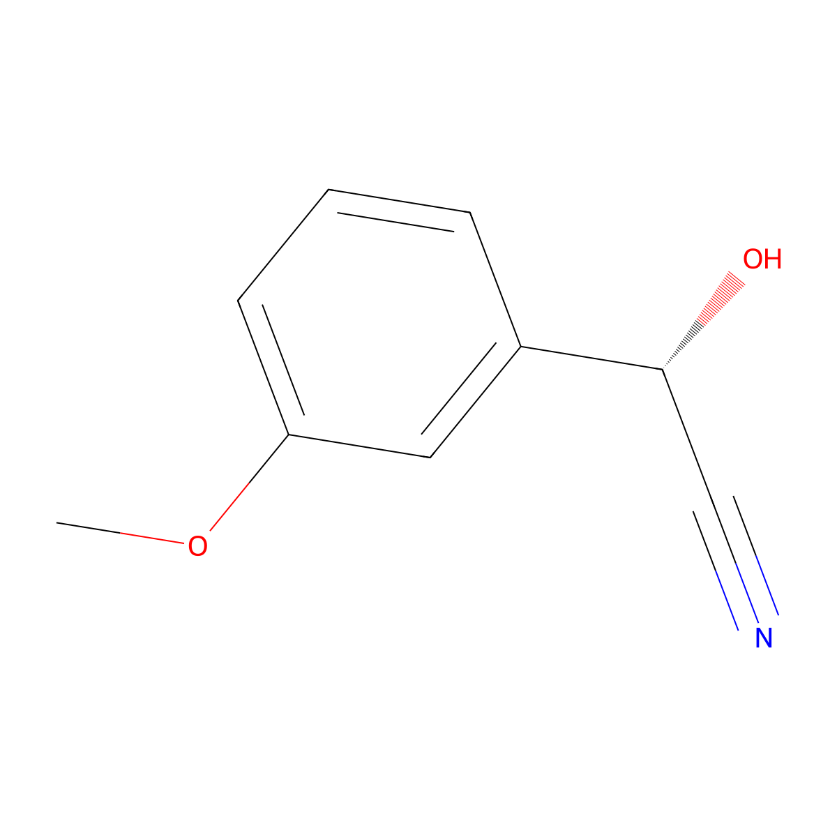 (2S)-2-hydroxy-2-(3-methoxyphenyl)acetonitrile molecular structure, CAS 105307-09-3