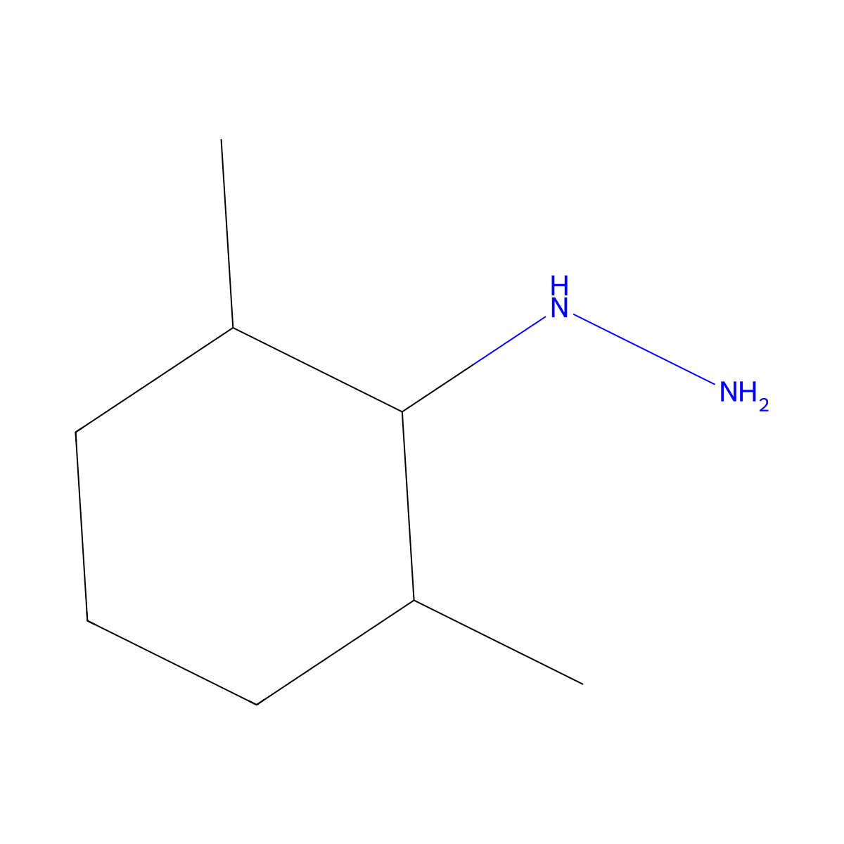 (2,6-Dimethylcyclohexyl)hydrazine molecular structure, CAS 1053070-76-0