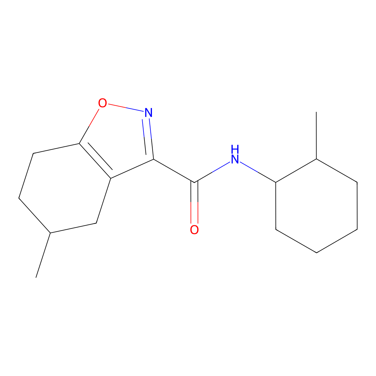 5-methyl-N-(2-methylcyclohexyl)-4,5,6,7-tetrahydro-1,2-benzoxazole-3-carboxamide molecular structure, CAS 1053071-70-7