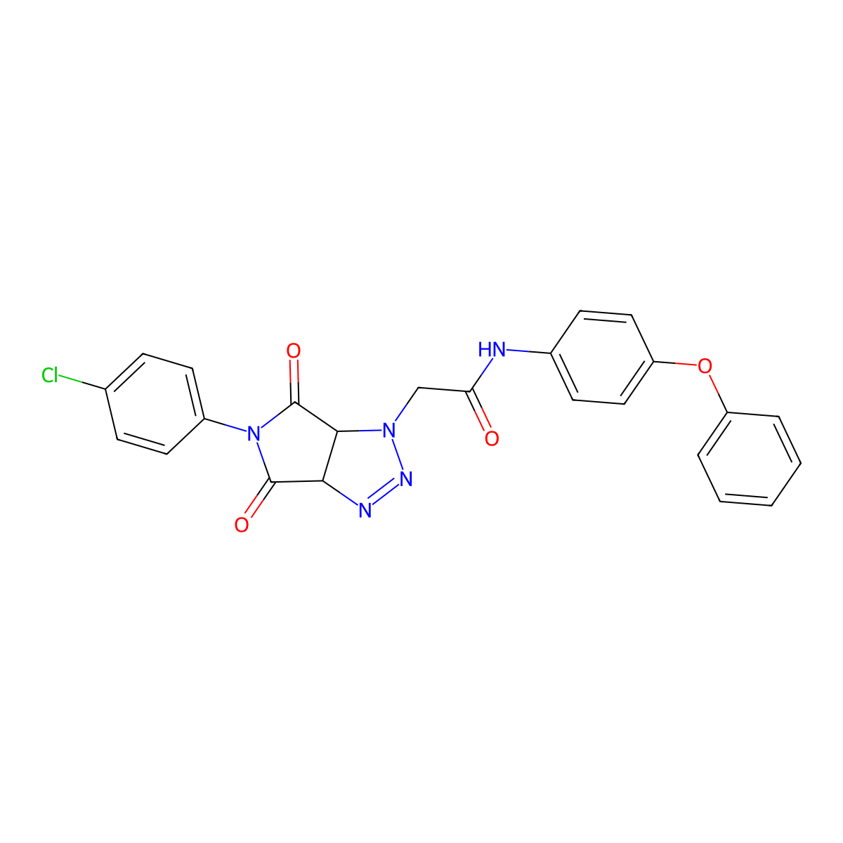 2-[5-(4-Chlorophenyl)-4,6-dioxo-1H,3AH,4H,5H,6H,6AH-pyrrolo[3,4-D][1,2,3]triazol-1-YL]-N-(4-phenoxyphenyl)acetamide molecular structure, CAS 1053075-19-6