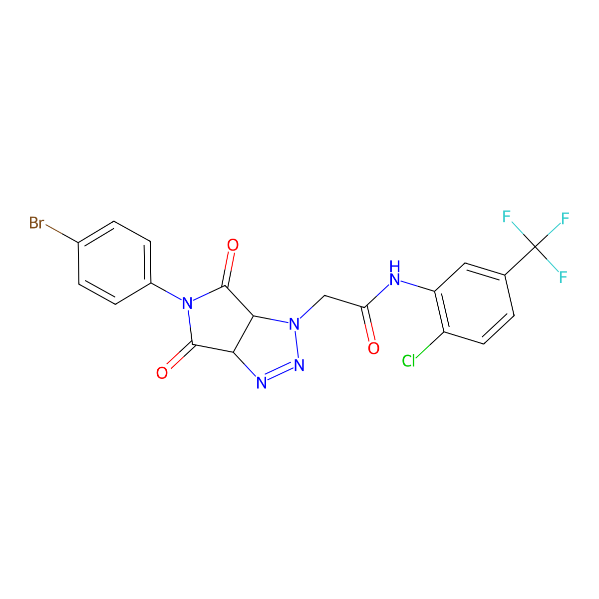 2-[5-(4-bromophenyl)-4,6-dioxo-1H,3aH,4H,5H,6H,6aH-pyrrolo[3,4-d][1,2,3]triazol-1-yl]-N-[2-chloro-5-(trifluoromethyl)phenyl]acetamide molecular structure, CAS 1053076-15-5