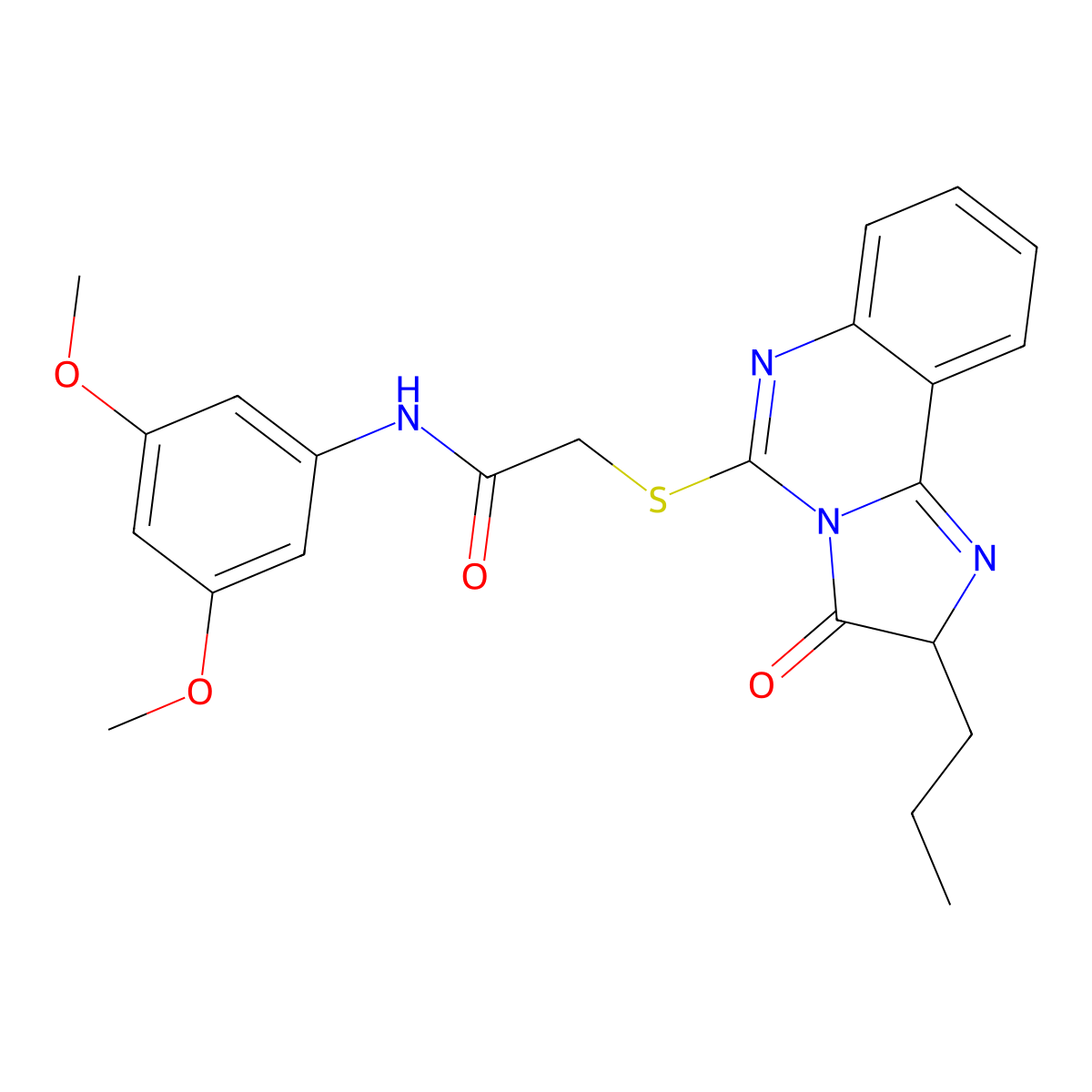 N-(3,5-dimethoxyphenyl)-2-((3-oxo-2-propyl-2,3-dihydroimidazo[1,2-c]quinazolin-5-yl)thio)acetamide molecular structure, CAS 1053077-26-1