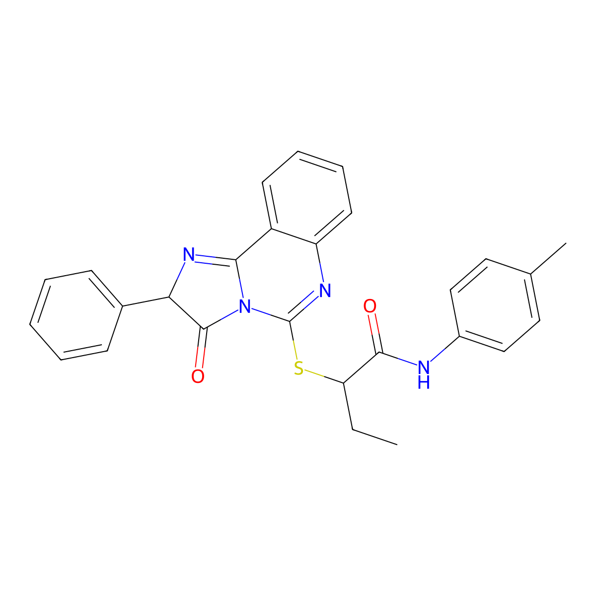2-((3-oxo-2-phenyl-2,3-dihydroimidazo[1,2-c]quinazolin-5-yl)thio)-N-(p-tolyl)butanamide molecular structure, CAS 1053077-80-7
