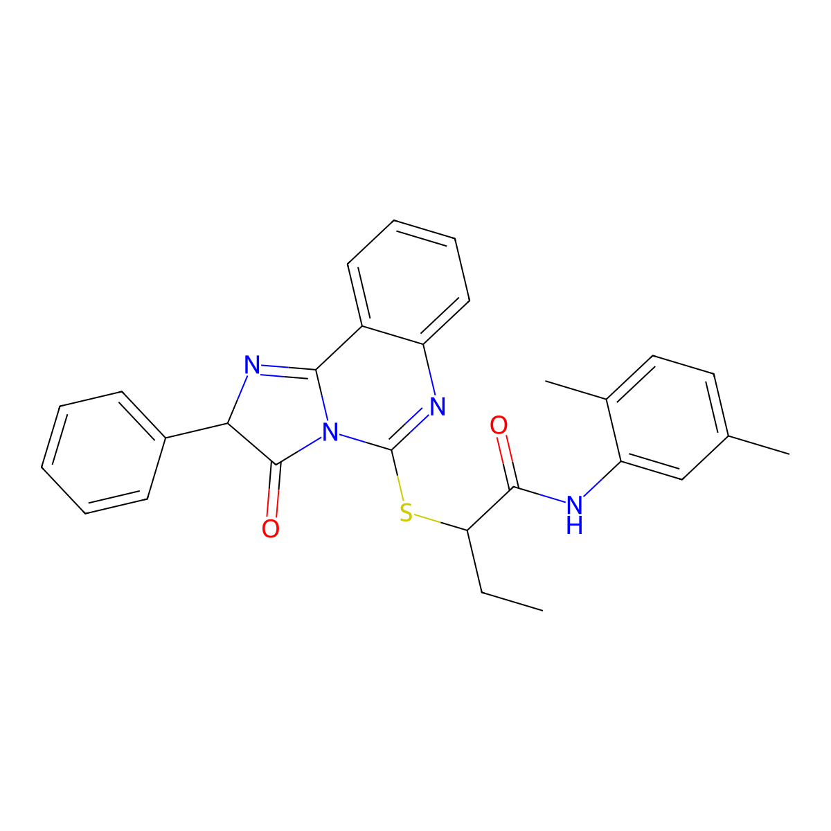 N-(2,5-dimethylphenyl)-2-((3-oxo-2-phenyl-2,3-dihydroimidazo[1,2-c]quinazolin-5-yl)thio)butanamide molecular structure, CAS 1053077-89-6