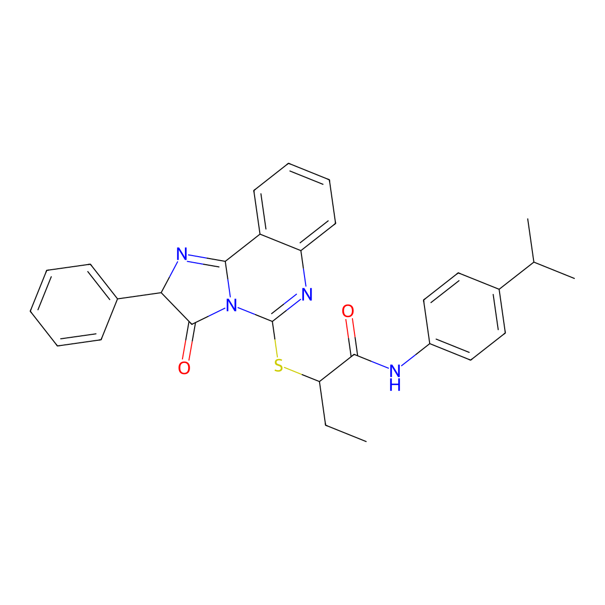 N-(4-isopropylphenyl)-2-((3-oxo-2-phenyl-2,3-dihydroimidazo[1,2-c]quinazolin-5-yl)thio)butanamide molecular structure, CAS 1053078-17-3