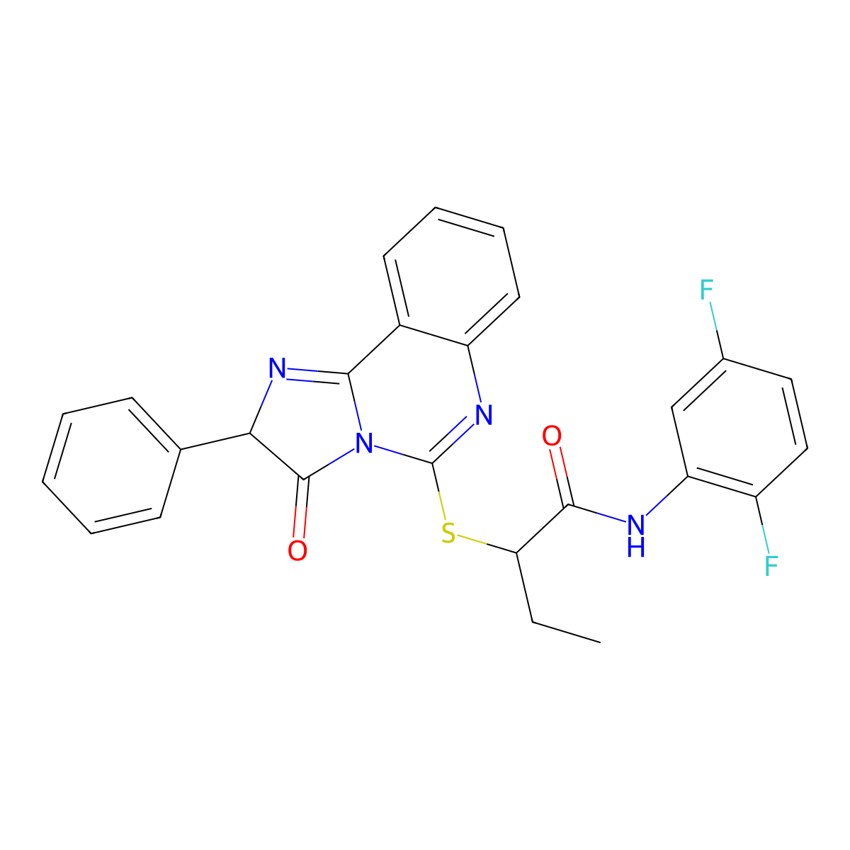 N-(2,5-difluorophenyl)-2-((3-oxo-2-phenyl-2,3-dihydroimidazo[1,2-c]quinazolin-5-yl)thio)butanamide molecular structure, CAS 1053078-27-5