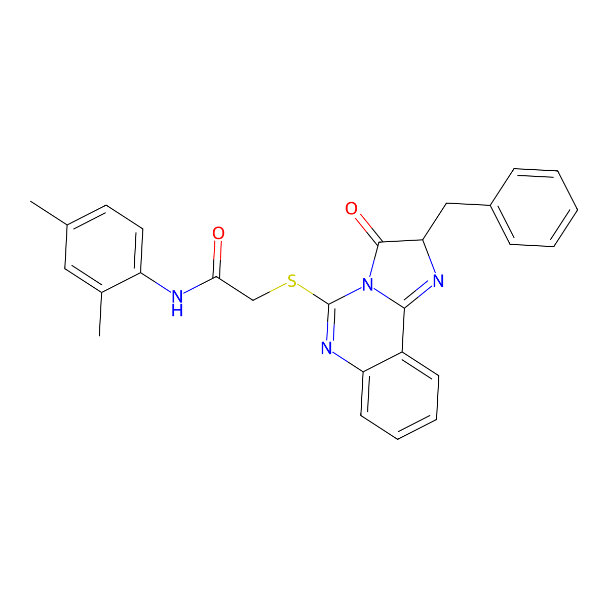 2-((2-benzyl-3-oxo-2,3-dihydroimidazo[1,2-c]quinazolin-5-yl)thio)-N-(2,4-dimethylphenyl)acetamide molecular structure, CAS 1053079-76-7