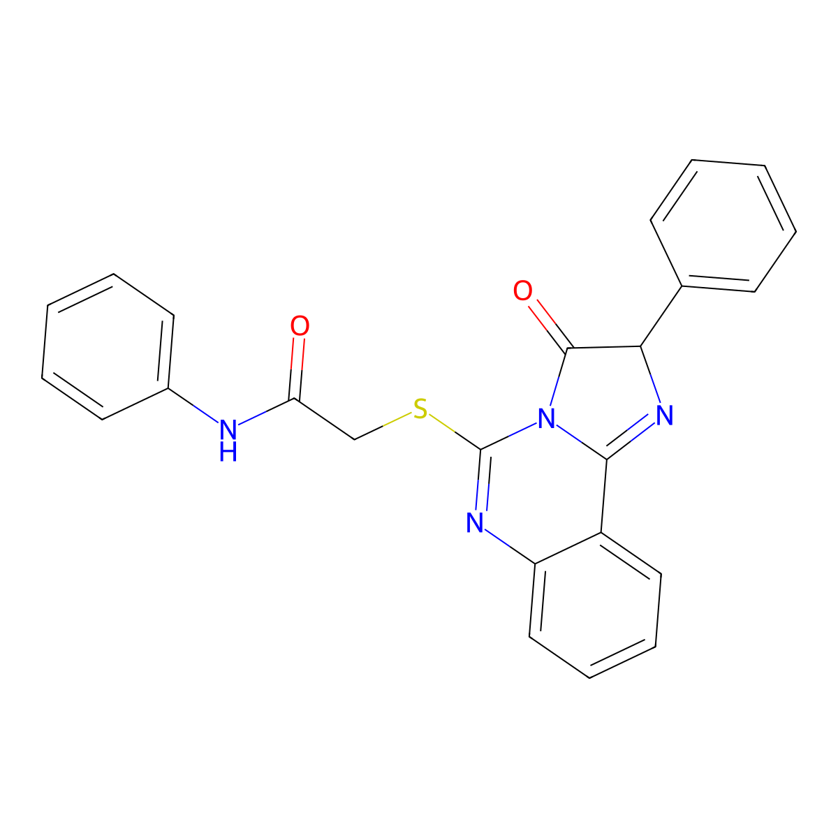 2-((3-oxo-2-phenyl-2,3-dihydroimidazo[1,2-c]quinazolin-5-yl)thio)-N-phenylacetamide molecular structure, CAS 1053080-59-3