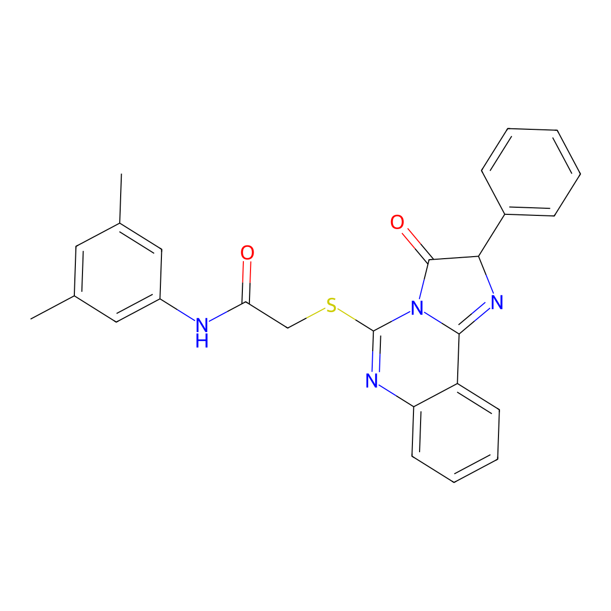 N-(3,5-dimethylphenyl)-2-((3-oxo-2-phenyl-2,3-dihydroimidazo[1,2-c]quinazolin-5-yl)thio)acetamide molecular structure, CAS 1053080-73-1