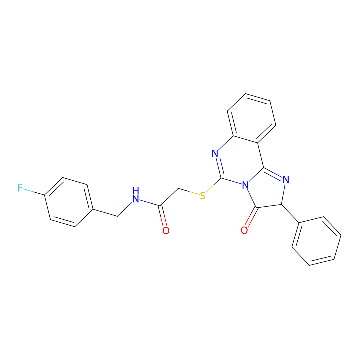 N-(4-fluorobenzyl)-2-((3-oxo-2-phenyl-2,3-dihydroimidazo[1,2-c]quinazolin-5-yl)thio)acetamide molecular structure, CAS 1053081-85-8