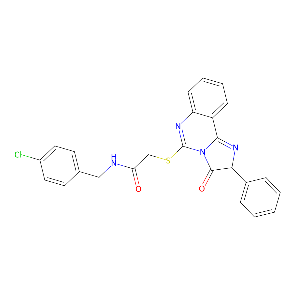 N-(4-chlorobenzyl)-2-((3-oxo-2-phenyl-2,3-dihydroimidazo[1,2-c]quinazolin-5-yl)thio)acetamide molecular structure, CAS 1053083-14-9