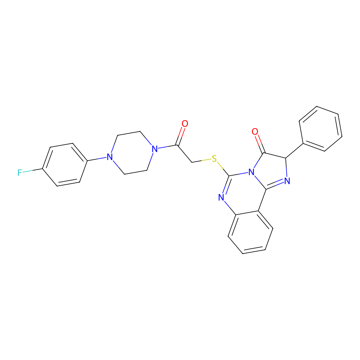 5-((2-(4-(4-fluorophenyl)piperazin-1-yl)-2-oxoethyl)thio)-2-phenylimidazo[1,2-c]quinazolin-3(2H)-one molecular structure, CAS 1053083-62-7