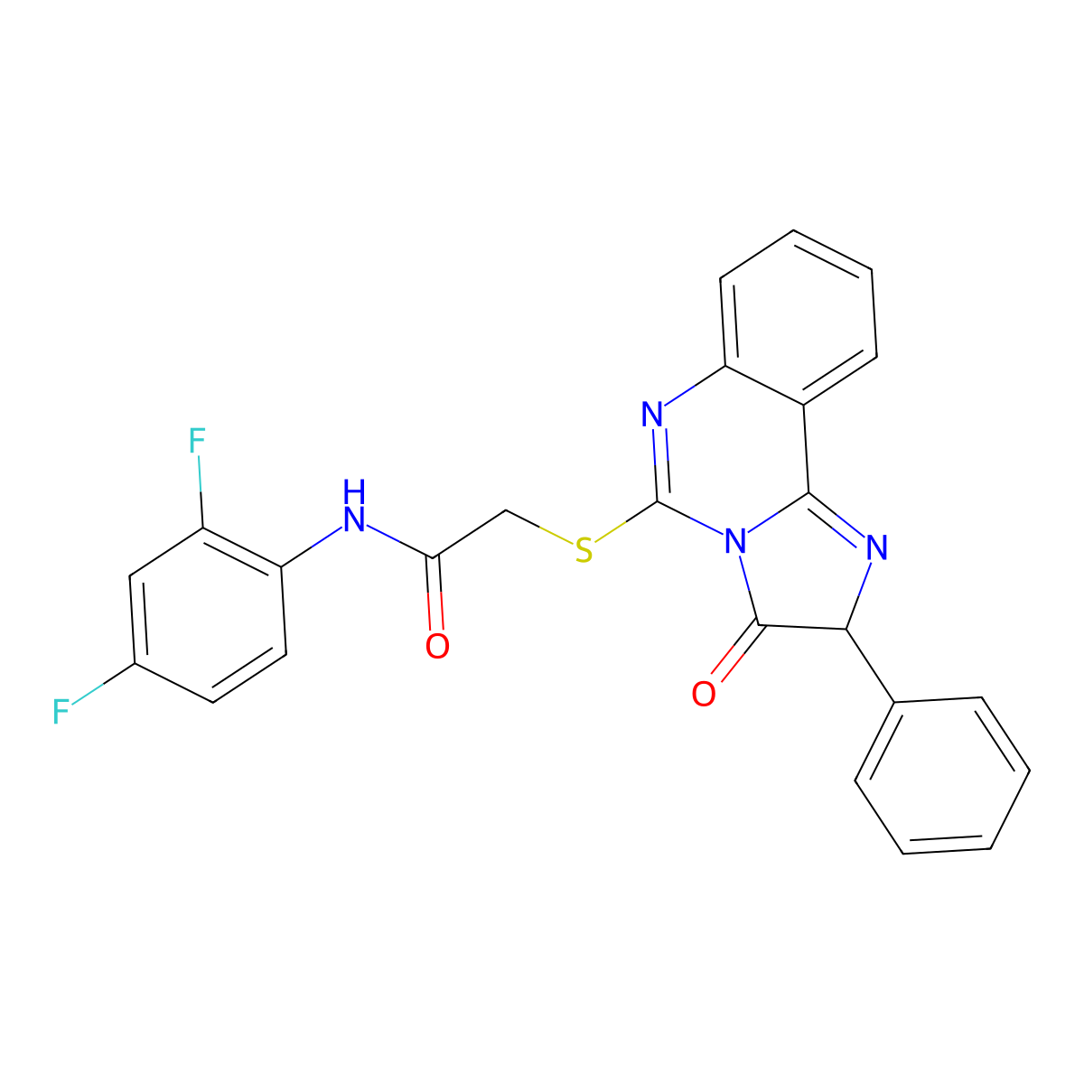 N-(2,4-difluorophenyl)-2-((3-oxo-2-phenyl-2,3-dihydroimidazo[1,2-c]quinazolin-5-yl)thio)acetamide molecular structure, CAS 1053083-93-4