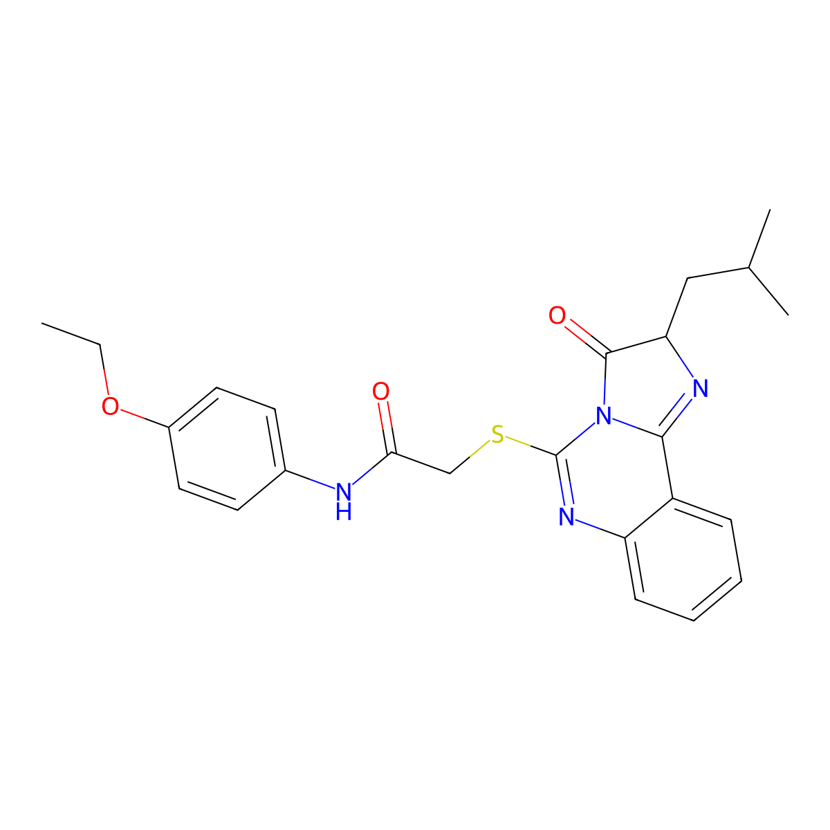 N-(4-ethoxyphenyl)-2-((2-isobutyl-3-oxo-2,3-dihydroimidazo[1,2-c]quinazolin-5-yl)thio)acetamide molecular structure, CAS 1053084-32-4