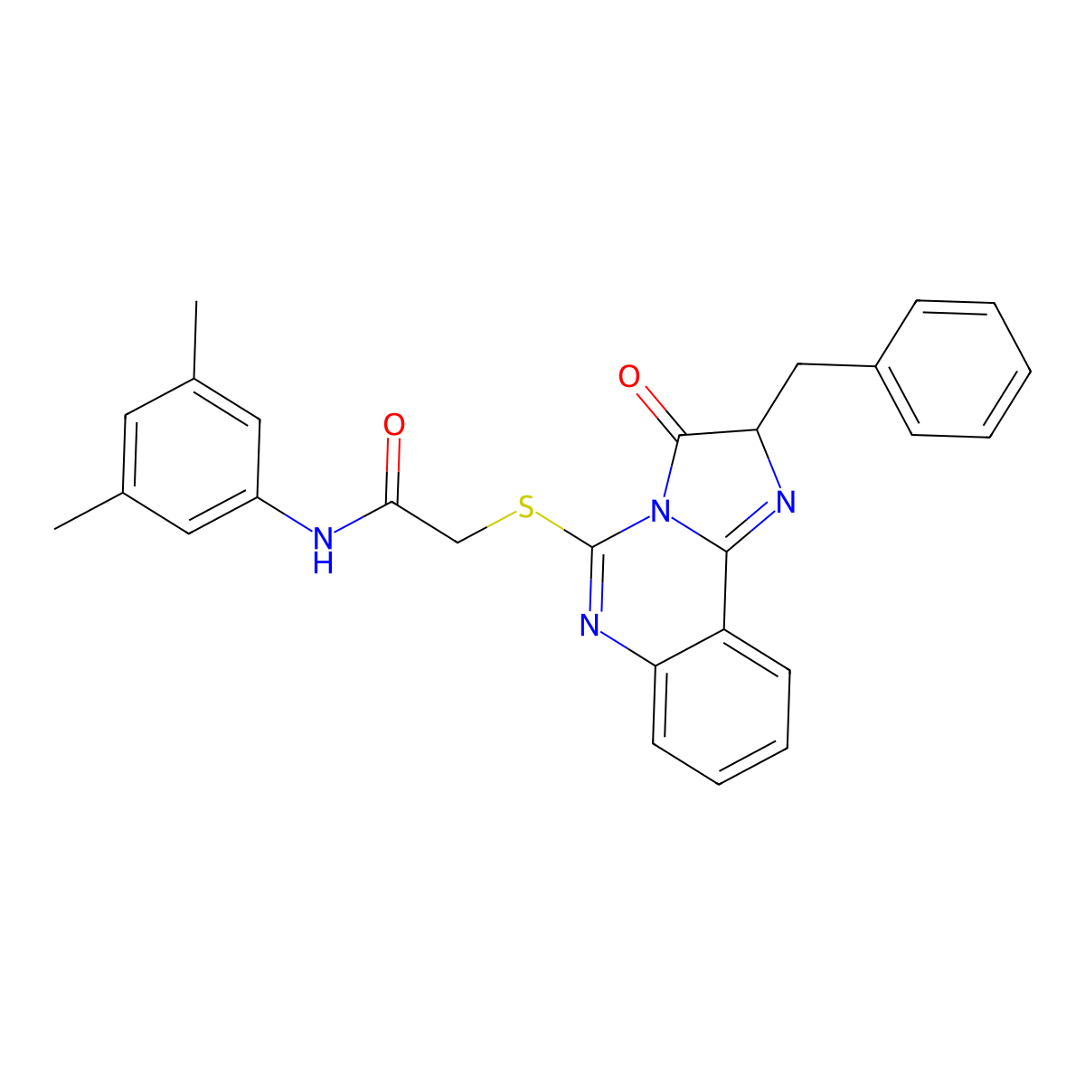 2-({2-benzyl-3-oxo-2H,3H-imidazo[1,2-c]quinazolin-5-yl}sulfanyl)-N-(3,5-dimethylphenyl)acetamide molecular structure, CAS 1053084-65-3